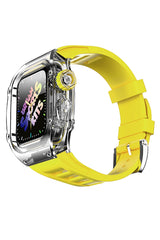 Apple Watch Uyumlu Armor Loop Şeffaf Kasa Koruyucu Primrose Silikon Kordon