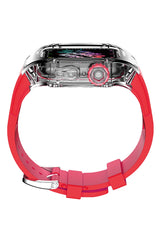 Apple Watch Uyumlu Armor Loop Şeffaf Kasa Koruyucu Amaranto Silikon Kordon