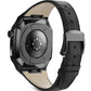 Apple Watch Compatible Belize Black Case Protective Leather Band Black 