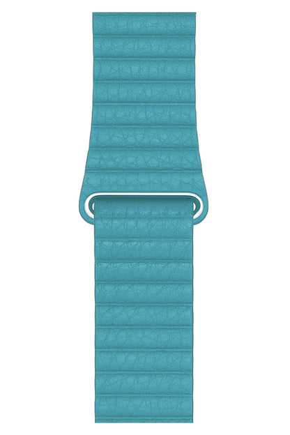 Apple Watch Uyumlu Deri Loop Kordon Akuamarin  bikordon
