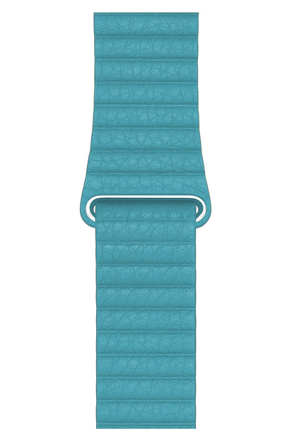 Apple Watch Compatible Leather Loop Band Aquamarine