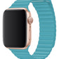 Apple Watch Compatible Leather Loop Band Aquamarine