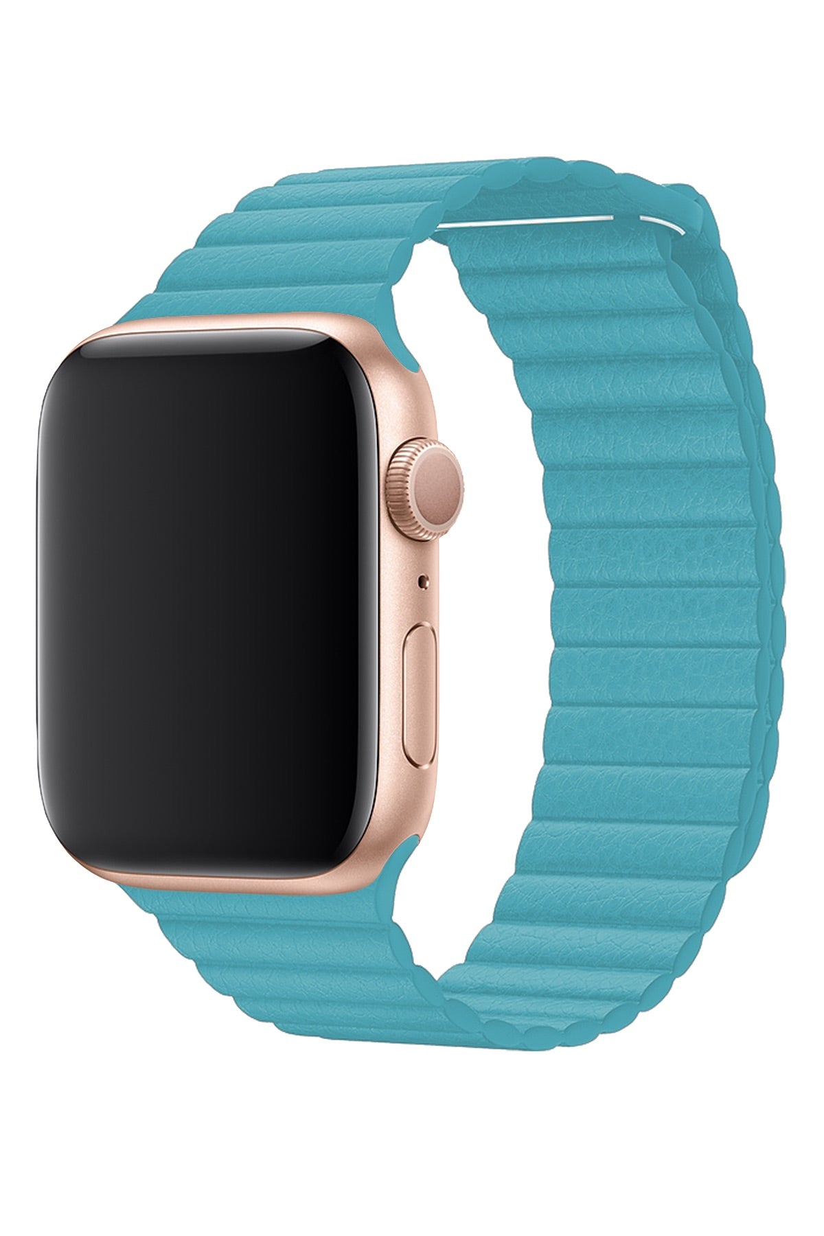 Apple Watch Uyumlu Deri Loop Kordon Akuamarin  bikordon