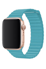 Apple Watch Uyumlu Deri Loop Kordon Akuamarin