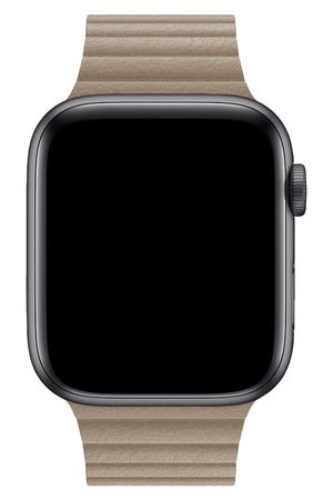 Apple Watch Uyumlu Deri Loop Kordon Bej  bikordon
