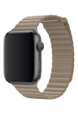 Apple Watch Uyumlu Deri Loop Kordon Bej