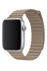 Apple Watch Uyumlu Deri Loop Kordon Bej
