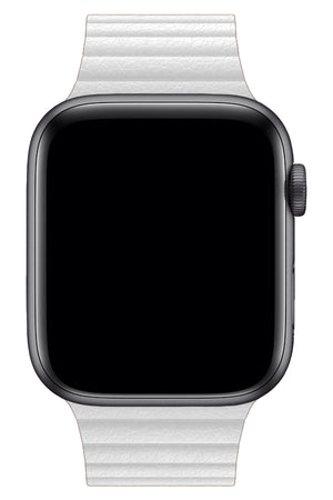 Apple Watch Uyumlu Deri Loop Kordon Beyaz  bikordon