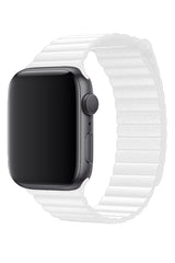 Apple Watch Uyumlu Deri Loop Kordon Beyaz