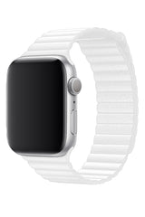 Apple Watch Uyumlu Deri Loop Kordon Beyaz