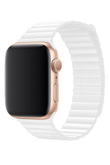Apple Watch Uyumlu Deri Loop Kordon Beyaz