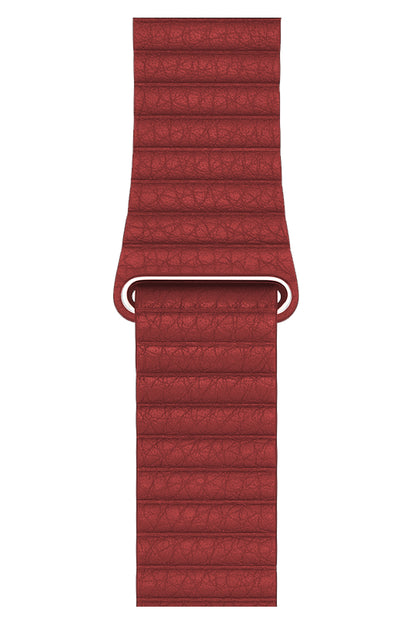 Apple Watch Compatible Leather Loop Band Claret Red