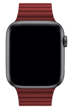 Apple Watch Uyumlu Deri Loop Kordon Bordo  bikordon
