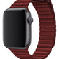 Apple Watch Compatible Leather Loop Band Claret Red