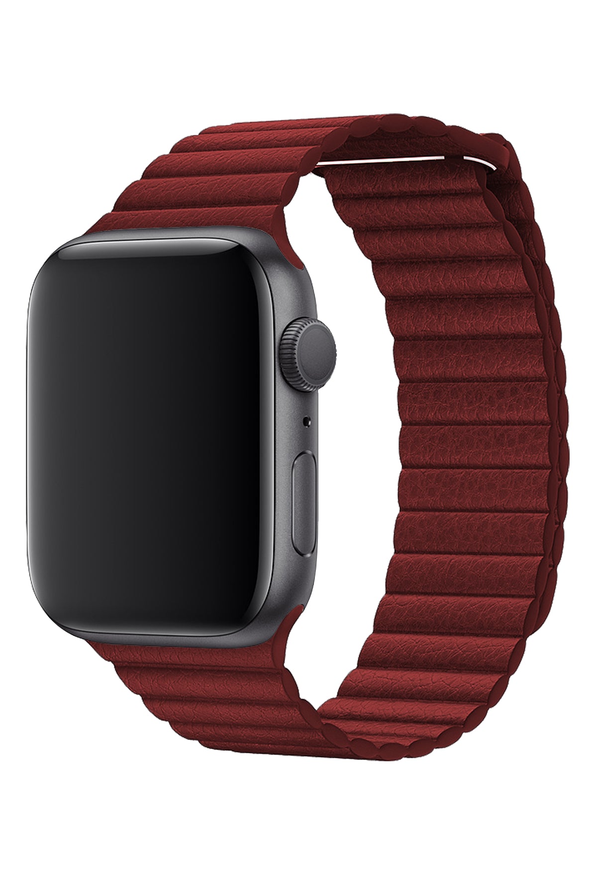 Apple Watch Uyumlu Deri Loop Kordon Bordo  bikordon