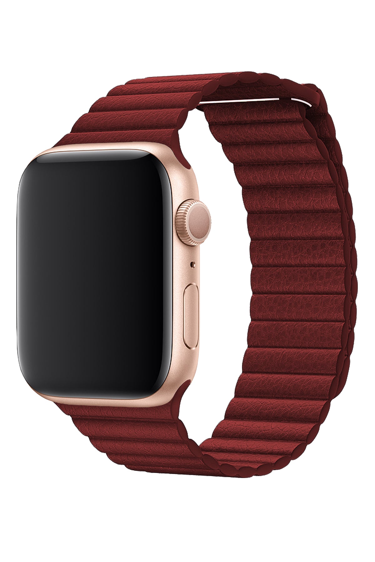 Apple Watch Uyumlu Deri Loop Kordon Bordo  bikordon