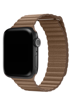 Apple Watch Uyumlu Deri Loop Kordon BurlyWood  bikordon