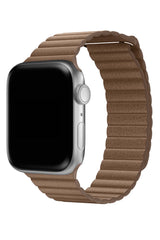Apple Watch Uyumlu Deri Loop Kordon BurlyWood
