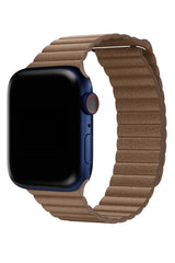 Apple Watch Uyumlu Deri Loop Kordon BurlyWood