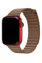 Apple Watch Uyumlu Deri Loop Kordon BurlyWood
