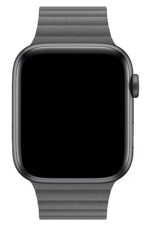 Apple Watch Uyumlu Deri Loop Kordon Gri  bikordon