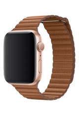 Apple Watch Compatible Leather Loop Band Brown 