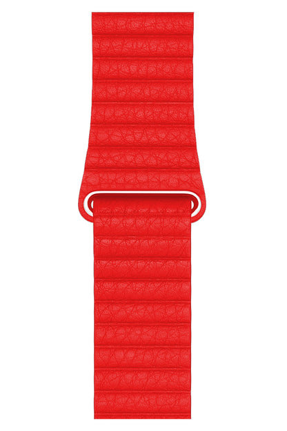 Apple Watch Uyumlu Deri Loop Kordon Kırmızı  bikordon