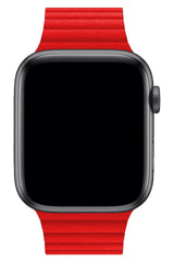 Apple Watch Uyumlu Deri Loop Kordon Kırmızı
