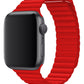 Apple Watch Uyumlu Deri Loop Kordon Kırmızı  bikordon