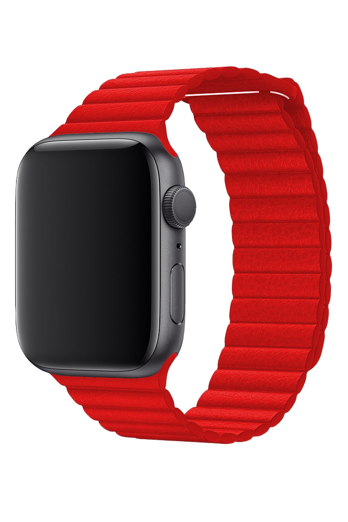 Apple Watch Uyumlu Deri Loop Kordon Kırmızı  bikordon
