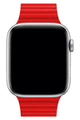 Apple Watch Uyumlu Deri Loop Kordon Kırmızı