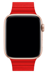 Apple Watch Uyumlu Deri Loop Kordon Kırmızı
