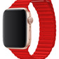 Apple Watch Uyumlu Deri Loop Kordon Kırmızı  bikordon