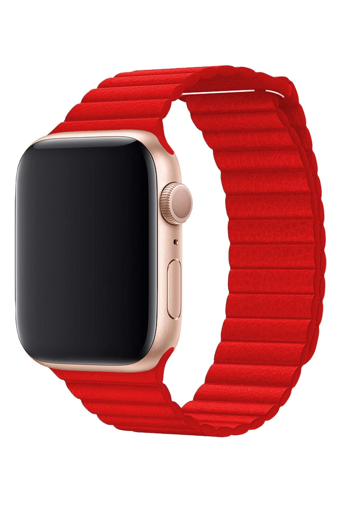 Apple Watch Uyumlu Deri Loop Kordon Kırmızı  bikordon