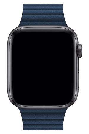 Apple Watch Compatible Leather Loop Band Navy Blue