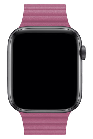 Apple Watch Uyumlu Deri Loop Kordon Pembe  bikordon