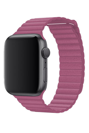 Apple Watch Uyumlu Deri Loop Kordon Pembe  bikordon