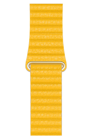 Apple Watch Compatible Leather Loop Band Yellow