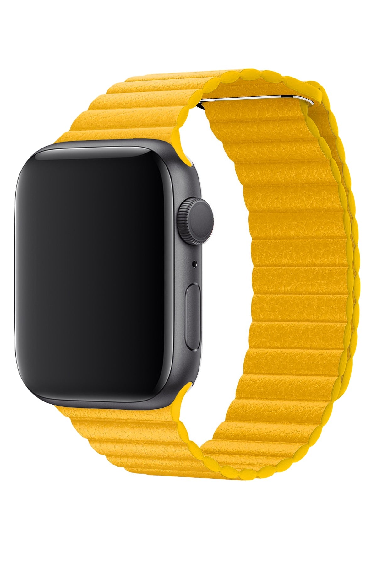 Apple Watch Uyumlu Deri Loop Kordon Sarı  bikordon