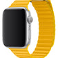 Apple Watch Uyumlu Deri Loop Kordon Sarı  bikordon