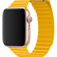 Apple Watch Uyumlu Deri Loop Kordon Sarı  bikordon