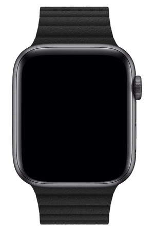 Apple Watch Compatible Leather Loop Band Black 