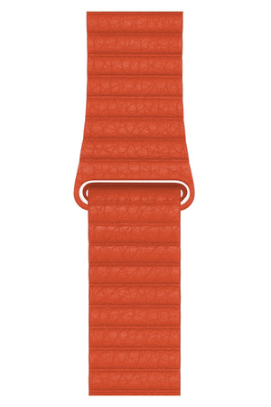 Apple Watch Compatible Leather Loop Band Orange