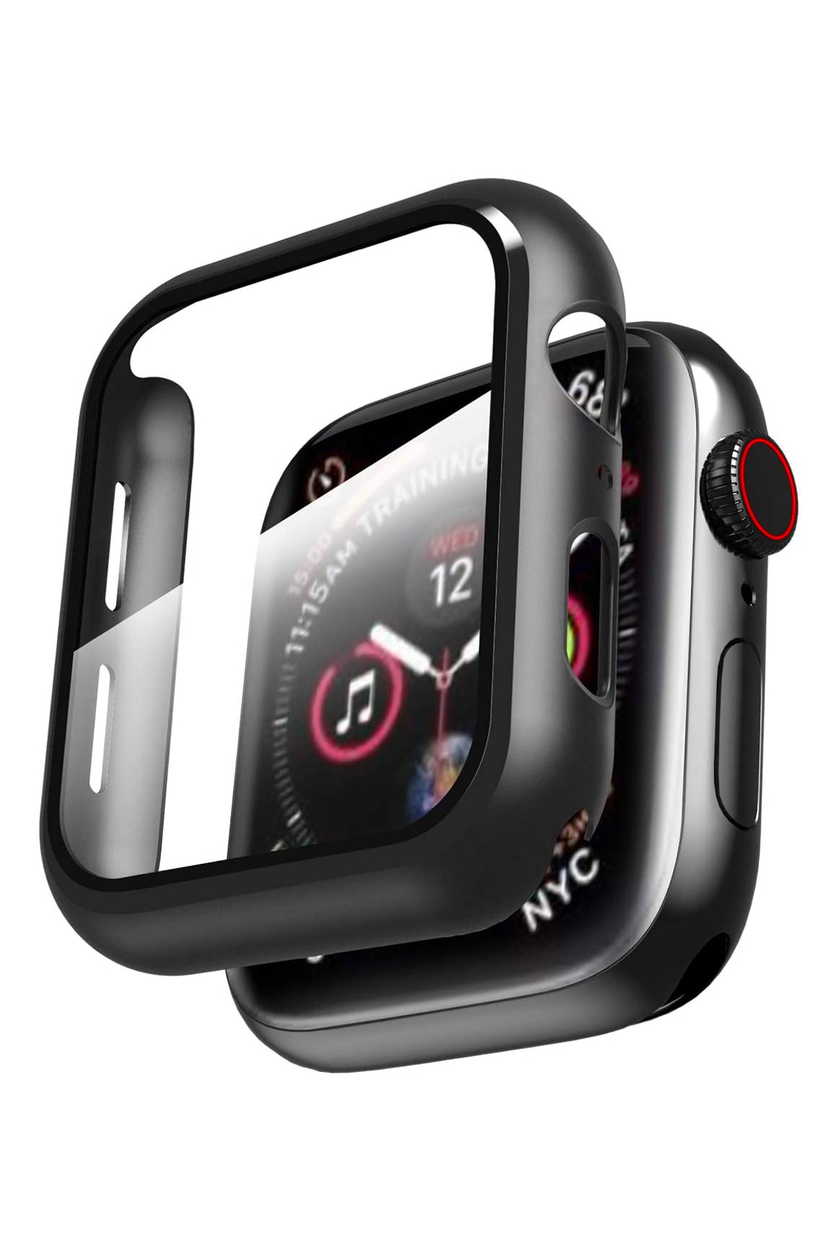 Apple Watch Uyumlu Ekran Koruyucu Kasa Siyah  bikordon