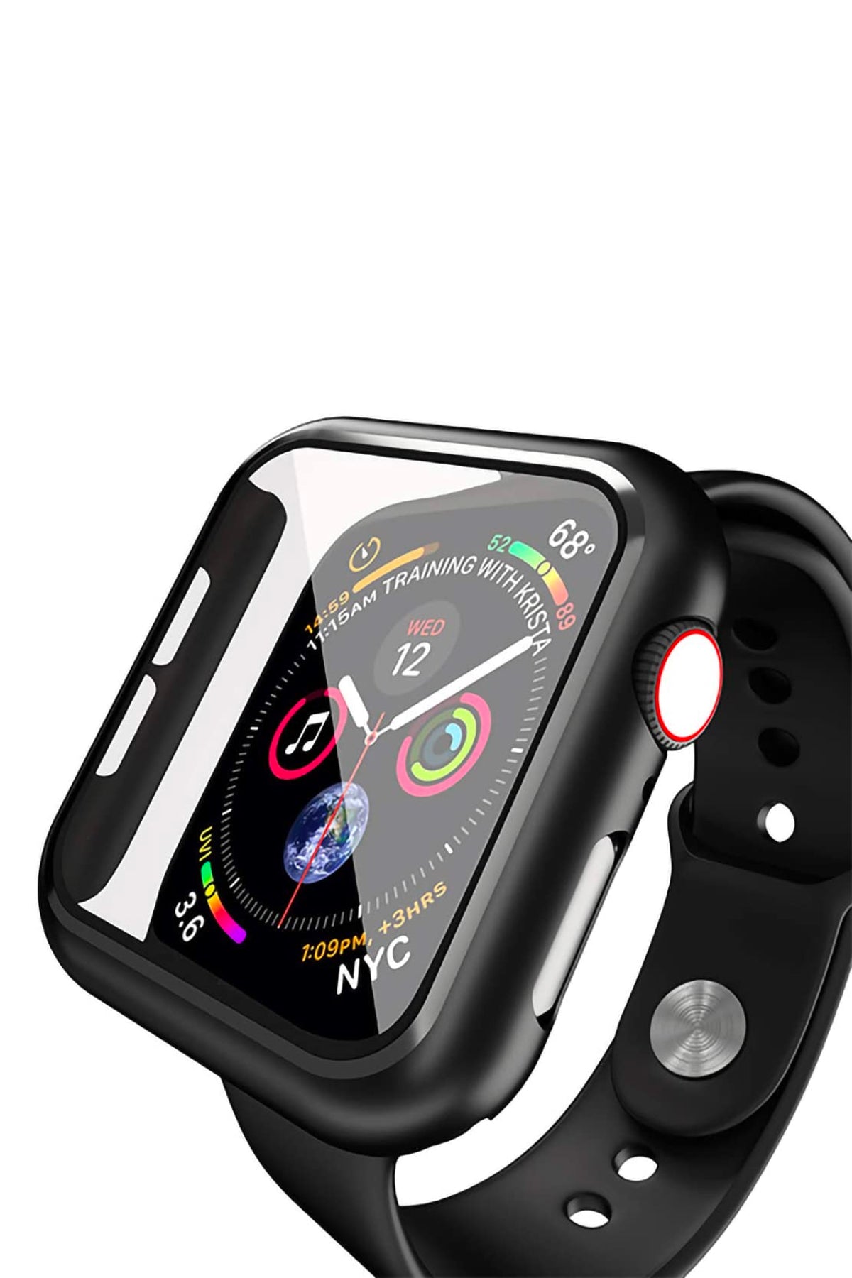 Apple Watch Uyumlu Ekran Koruyucu Kasa Siyah  bikordon