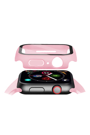 Apple Watch Uyumlu Ekran Koruyucu Ciklet Pembe Renkli Kasa  bikordon