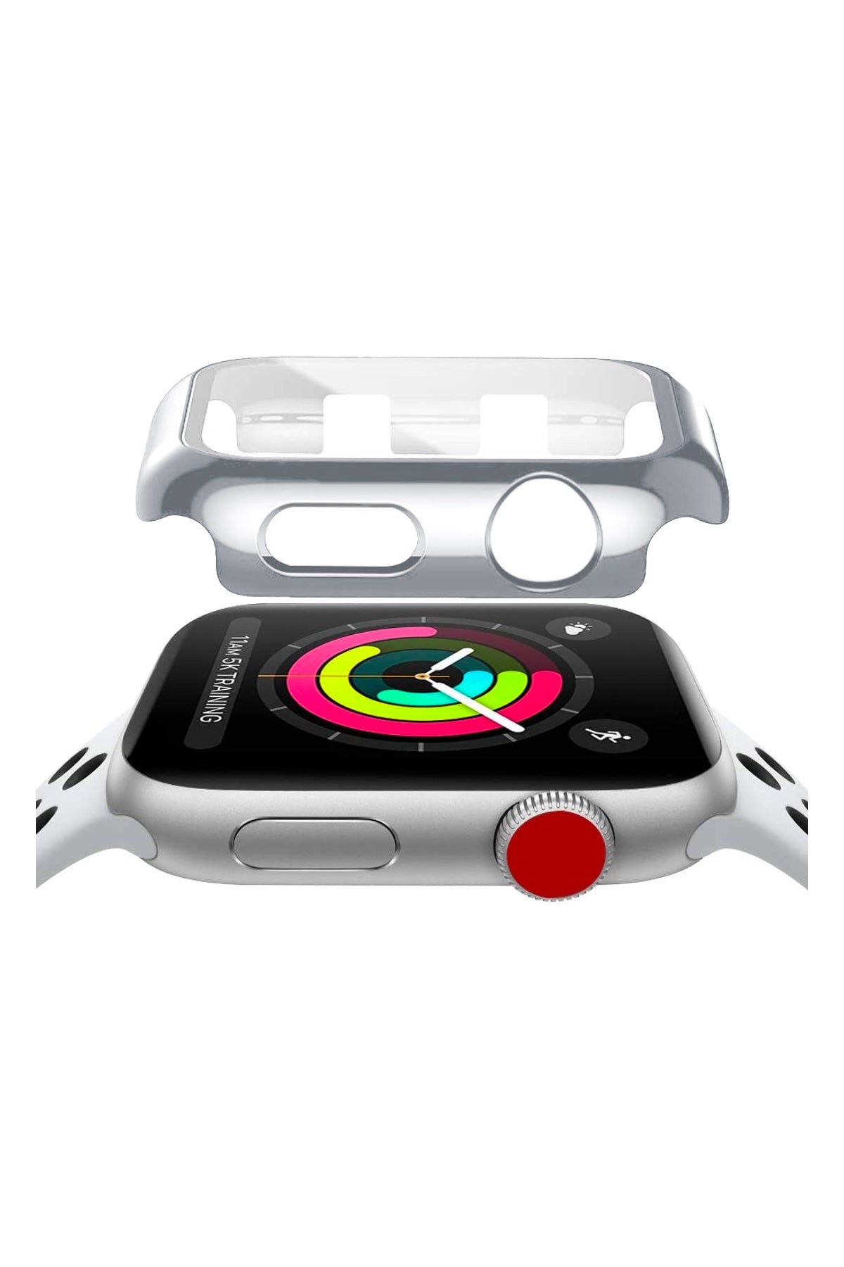 Apple Watch Uyumlu Ekran Koruyucu Gri Renkli Kasa
