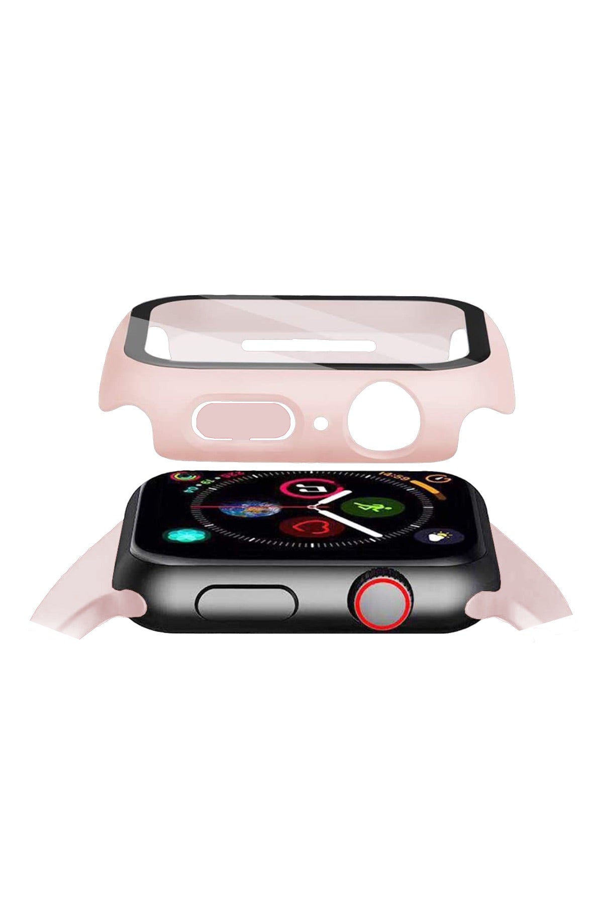 Apple Watch Uyumlu Ekran Koruyucu Kum Pembe Renkli Kasa