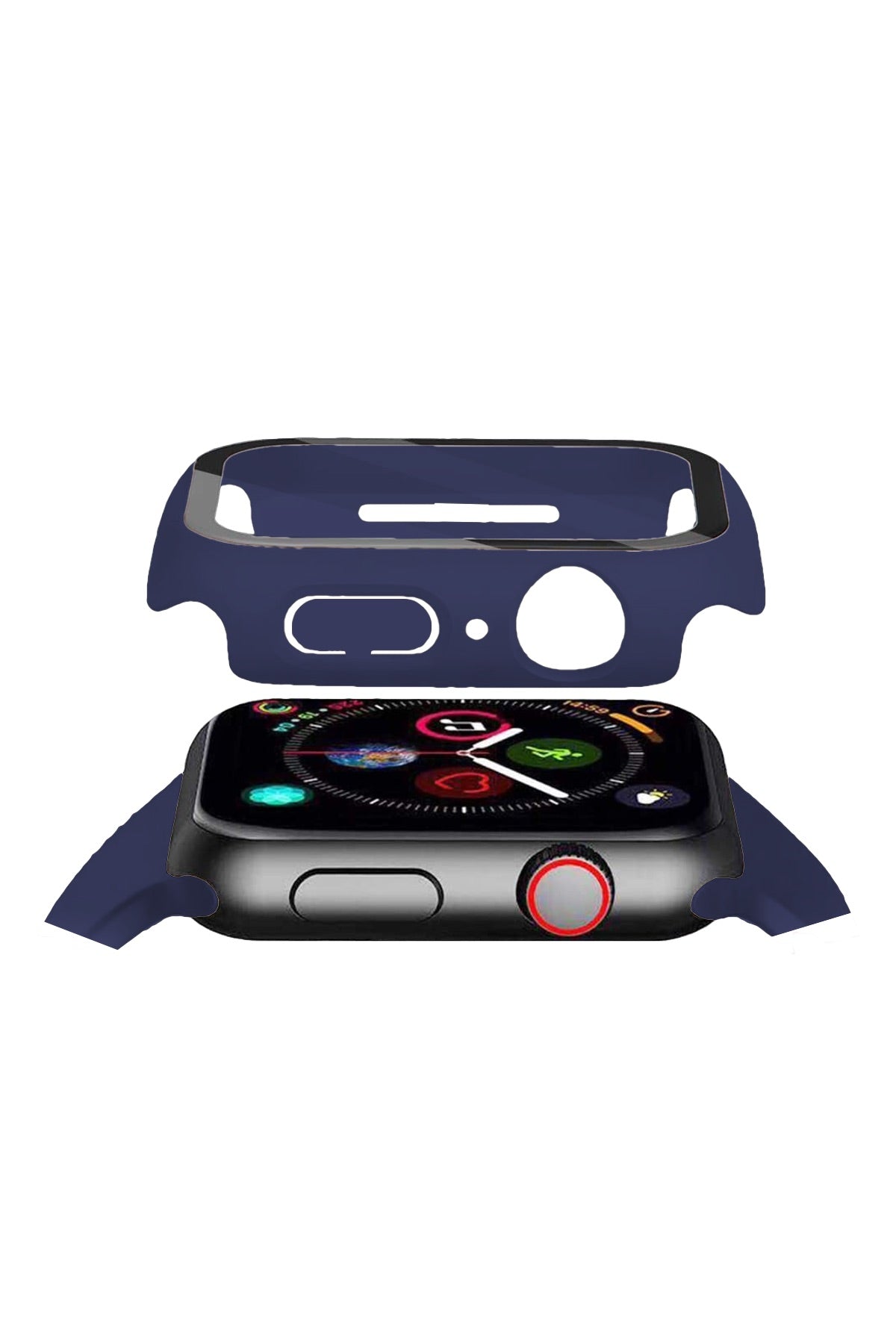 Apple Watch Compatible Screen Protector Navy Blue Color Case 