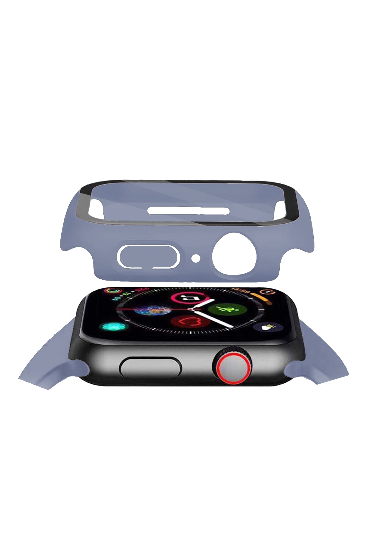 Apple Watch Uyumlu Ekran Koruyucu Lavanta Gri Renkli Kasa